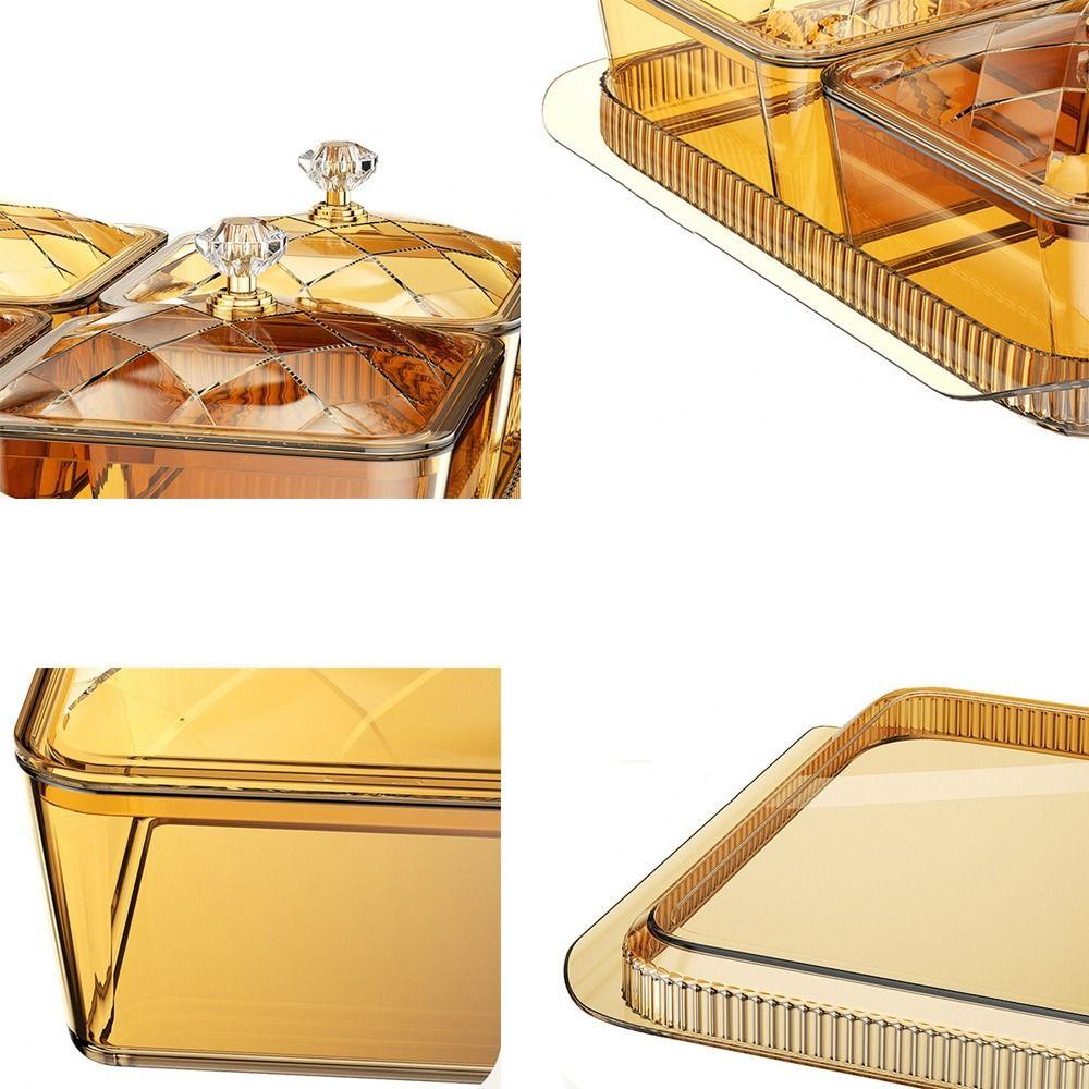 Dustproof Fruit Plate Partition Platter 2/4/6 Grids Snack Dessert Tray  Living Room