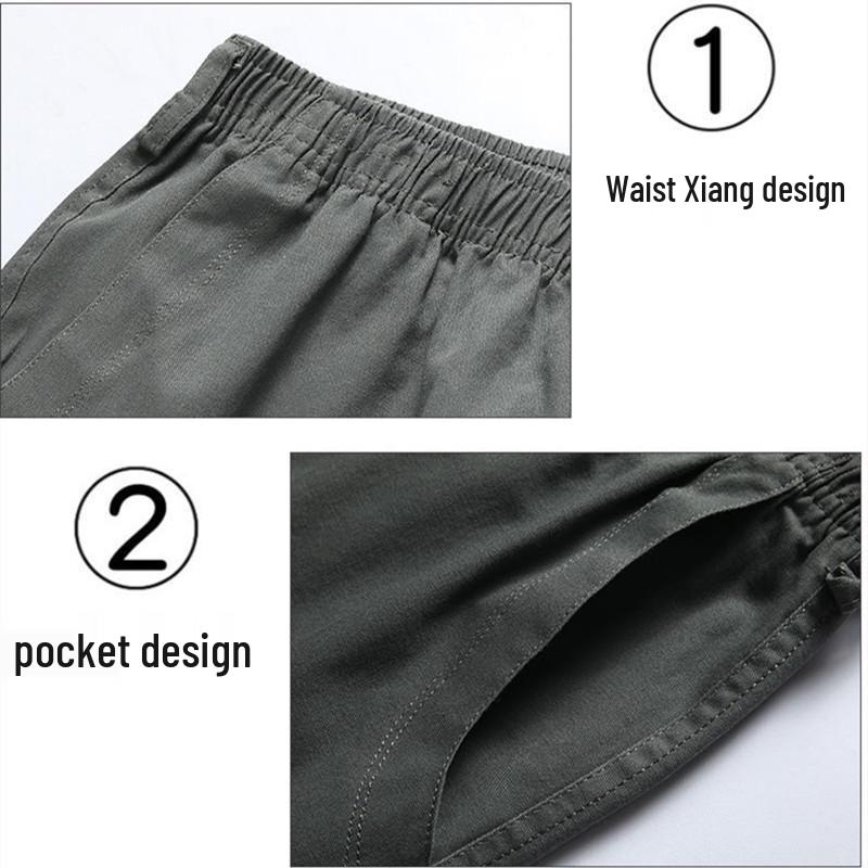 Men's Summer Casual Mid-Length Loose Fit Shorts for Middle-Aged and Elderly