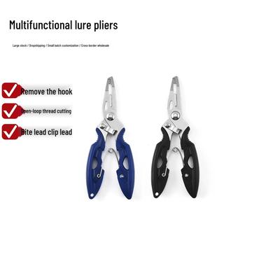 Multi-Functional Fishing Tool: Stainless Steel Gripper, Scissors, Line Opener, Hook Remover, Lure Pliers with Strong Ring