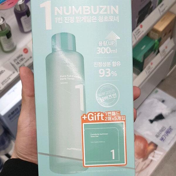 Numbuzin No.1 Pure Glass Clean Herb Toner 300ml + Pads