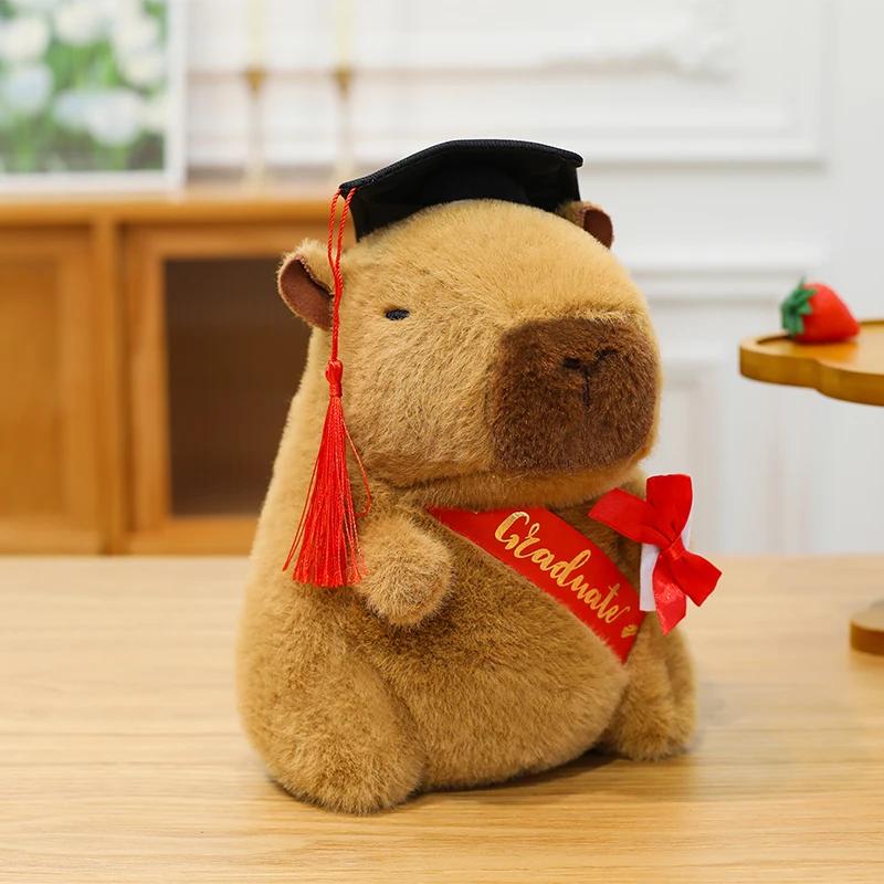 25cm Capybara Plush Simulation Capibara Anime Fluffty Toy Plant Stuffed Doll Holidays Props Decorative Throw Pillow for Kids