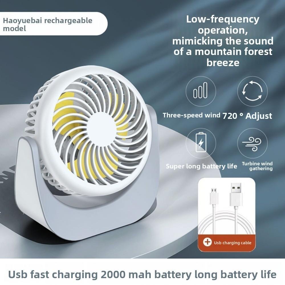 Air Turbo Tech Mini Portable Desk Fan Energy-Saving USB Rechargeable Fan Outdoor