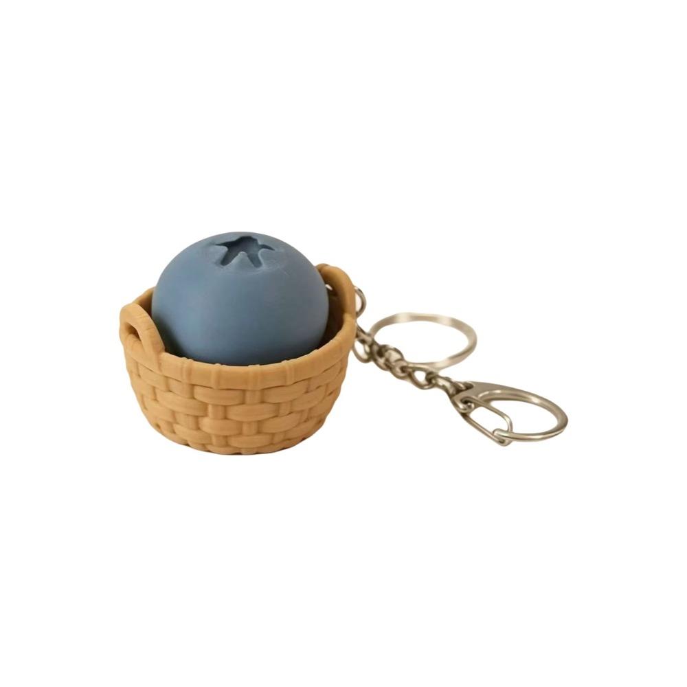 Fingertip Button Simulation Blueberry Keychain Cartoon Funny Fidget Toy Backpack Accessory Style 1
