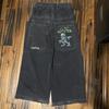 Loose Fit Straight Leg Denim Jeans Men - Washed Blue Black Gray Vintage Harajuku Hip Hop Style Mid Rise
