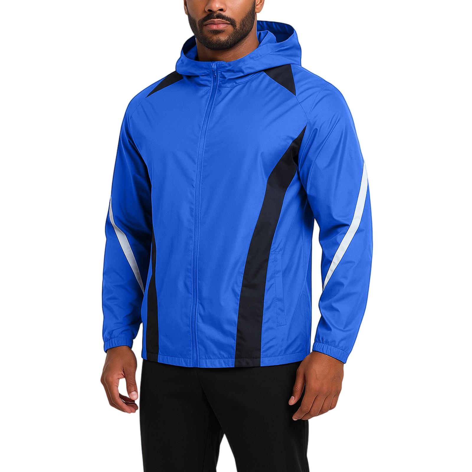 

Outdoor Quick Drying Sports Windbreaker Men s Breathable Casual Hooded Jacket M синій