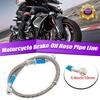 19.6 In Motorcycle Brake Oil Hose Pipe Line Stainless Steel Braided Universal