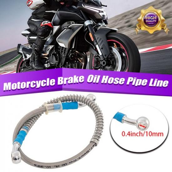 19.6 in Motorcycle Brake Oil Hose Pipe Line Stainless Steel Braided Universal