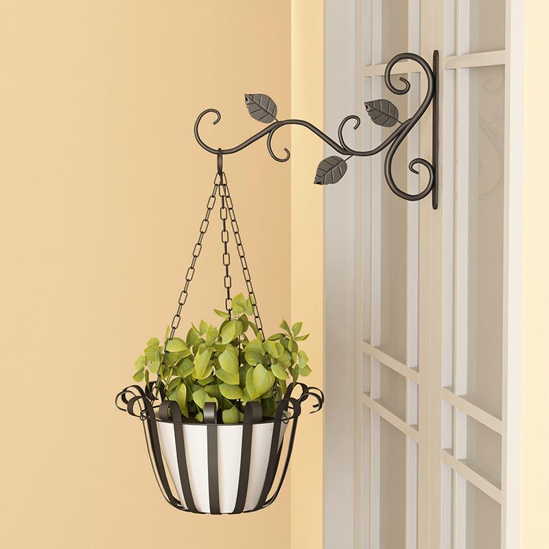 Hanging Plants Bracket Wall Planter Hooks Flower Pot Iron Lanterns Hanger