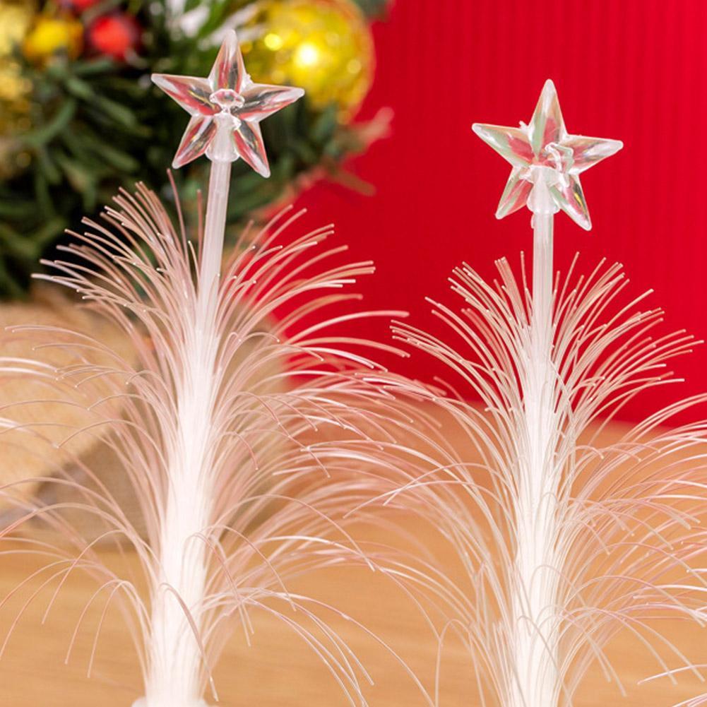 Mini LED Christmas Tree Lamp Christmas Decorative Light Night Light Color Changing Fiber Optical Light USB Connection Lamp Decor