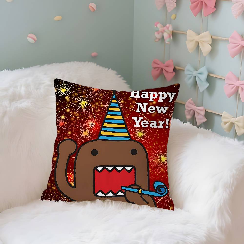 Cute DDomo Kun Case Plush Fabric Soft Pillowcase Double Sided Print Cushion Cover Household Gifts