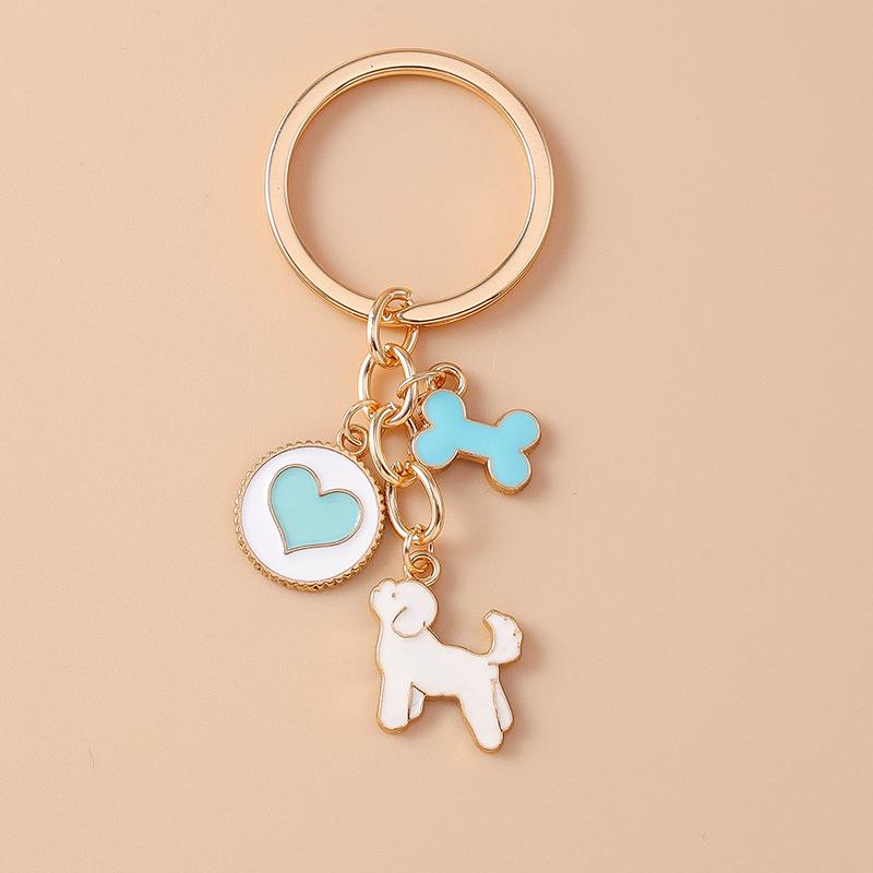 Cute Enamel Dog Penguin Duck Keychain Animal Rabbit Key Ring for Women Girls Handbag Pendants DIY Jewelry Accessories