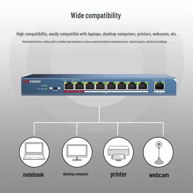 

Hikvision 9-Port 100Mbps Unmanaged PoE Switch