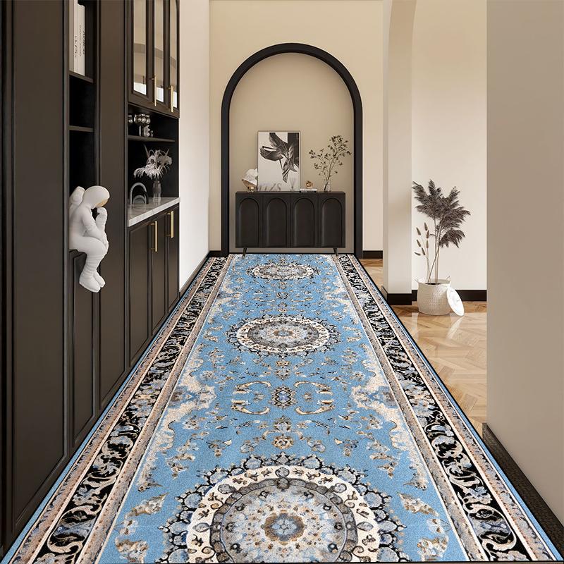 Persian Retro Long Runners Carpet Light Luxury Decoration Home Doorway Corridor Rugs Custom Stair Hall Passageway Non-slip Mat