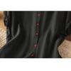 Women Solid Color Ruffle Linen Cotton Shirt Casual Cap Sleeve Breathable Summer Blouse