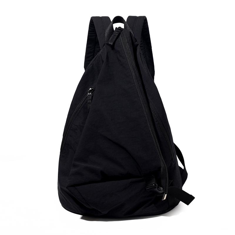 Women's Solid Color Backpack Men's Nylon Backpack Large Capacity Student Schoolbag
