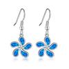 Blue Flower Earrings Female Creativity Retro European and American Ear Hooks Simple Ear Accessories
