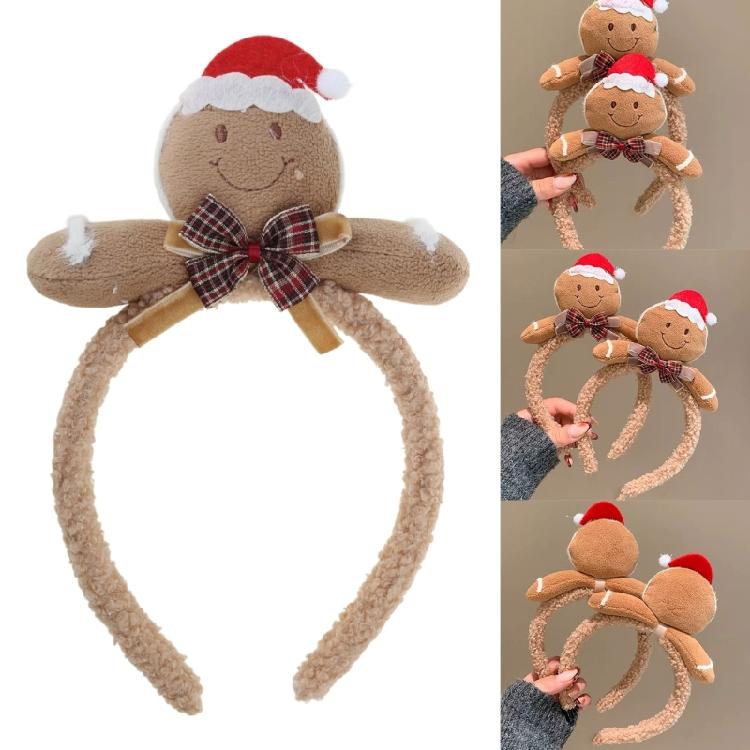 Fashion Plush Winter Headwear Kids Christmas Hairband Christmas Tree Headpiece for Women and Children