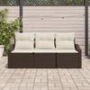 VidaXL Ensemble de salle à manger de jardin 3 pièces avec coussins en poly rattan marron 3355247