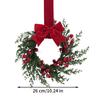 Christmas Wreath With Bow 10 Inch Artificial Holiday Decorations Rustic Wreath Ornament For Front Door Indoor Wall Window Mantel