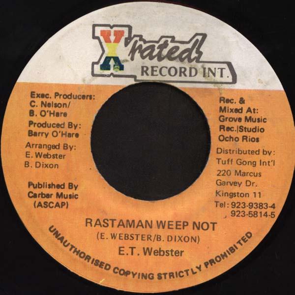 7inch Record E.T WEBSTER - Rastaman Weep Not NONE X-Rated Record  Jamaica Reggae, Ska & Dub Used