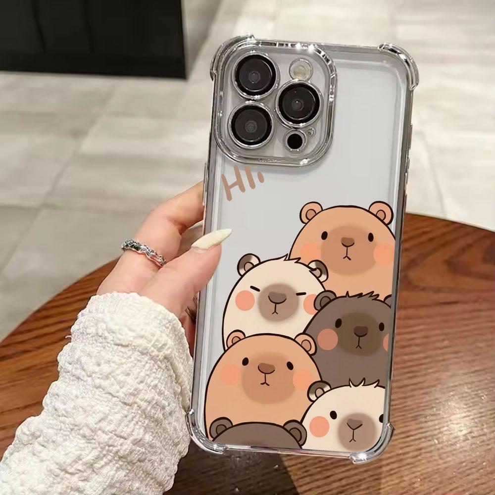 Capybara Cartoon Animal Phone Case For Xiaomi 15T 14T 13 Pro 15 F8 Ultra Poco X7 F7 Pro 5G X3 X5 X6 F5 M7 Shockproof Clear Cover
