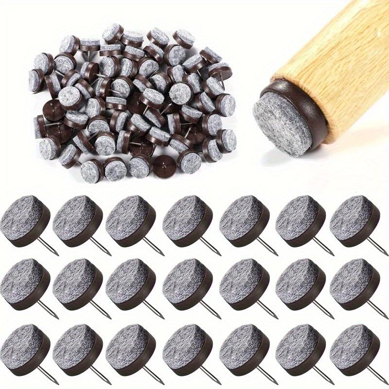 50 Stück Filz-Stuhlbein-Gleiter - 20mm Runde Gleitnägel für Holzstühle & Tische, Weicher Bodenschutz mit Aufbewahrungsbox