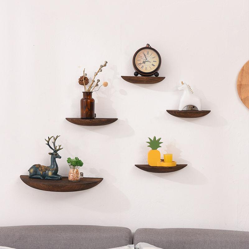 Modern Solid Wood Wall Shelf Frame Accessories Home Livingroom Porch Wall Storage Rack Wall Stand Decoration Wall Holder Crafts