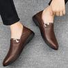 2025 British Style Men's Genuine Leather Loafers Retro Brown Men's Banquet Dress Shoes Lightweight Driving Shoes Anti Slip