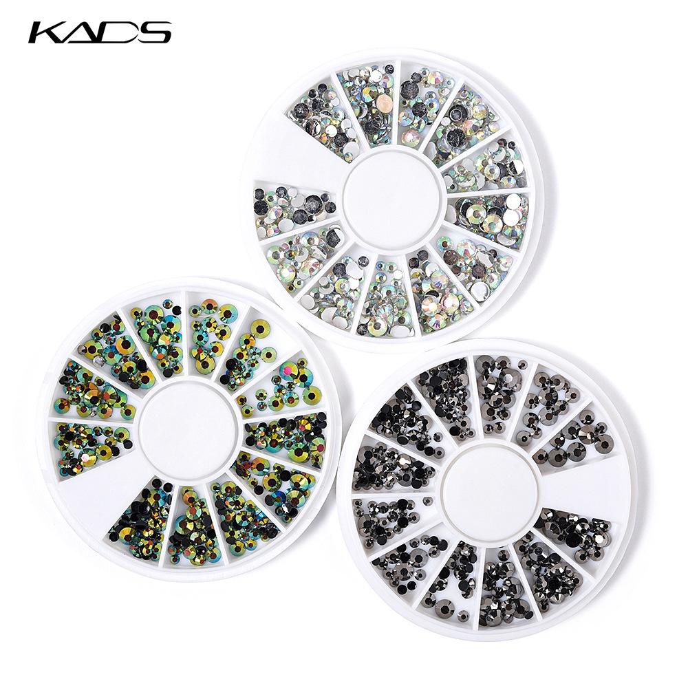 kads Glänzende 600 Stück/Box Runde Nailart Strasssteine für Nagelspitzen Aufkleber Dekoration Kristall Glitzer Strass Nailart