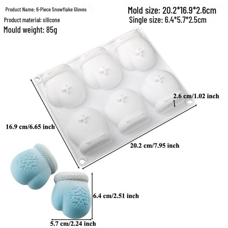 Shenhong Christmas Silicone Mold: 6-Cavity Tree & Santa Decorations for Mousse Cake and Chocolate Baking