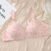 Foreign Trade Printed Bra Cover Gathers Without Steel Ring Thin Cup Middle-aged and Elderly Models In Stock