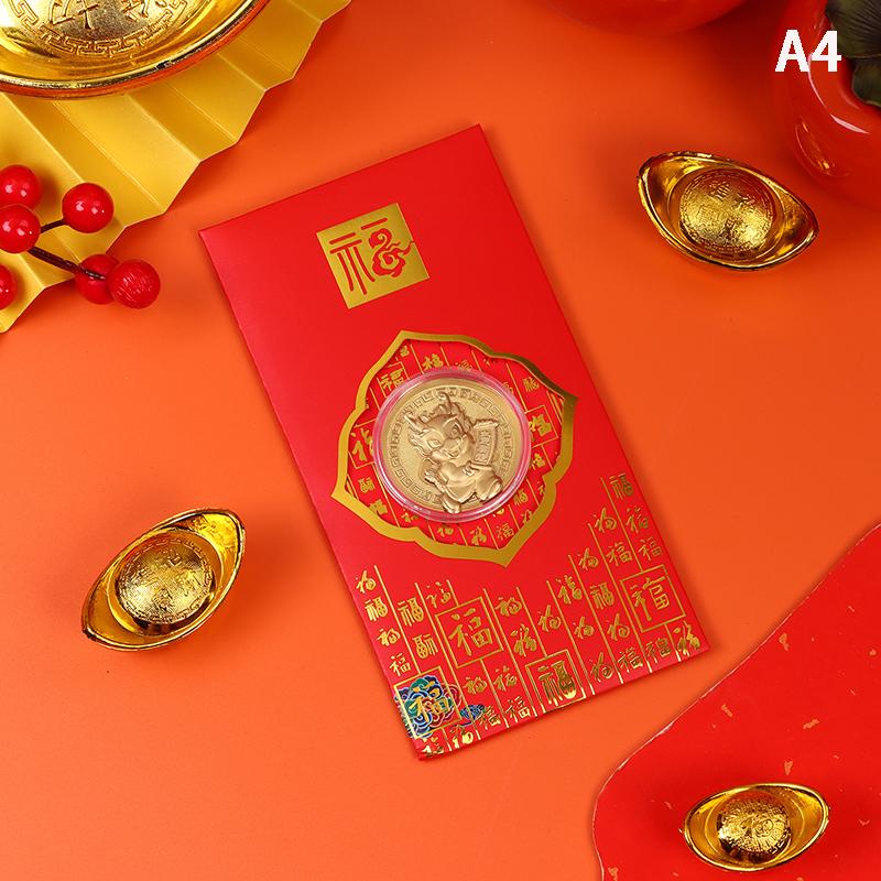 2025 Year Of The Dragon Gold Foil Commemorative Coin New Year Red Envelope Chinese New Year Spring Festival Souvenirs Gift