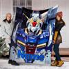 Personalized Custom Name Blanket - Gundam Print Design,Blanket for Sofa,Bed,Travel,Camping - Soft and Warm, Great Gift