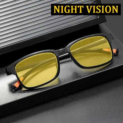 Occhiali ultraleggeri per la visione notturna da uomo, anti-luce blu, per la guida notturna, potenzianti, anti-abbagliamento, occhiali alla moda sportivi