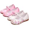 Soft Sole Floral Embroidery Satin Shoes Wear Resistant Hanfu Shoes Ballet Shoes  For Girl Women