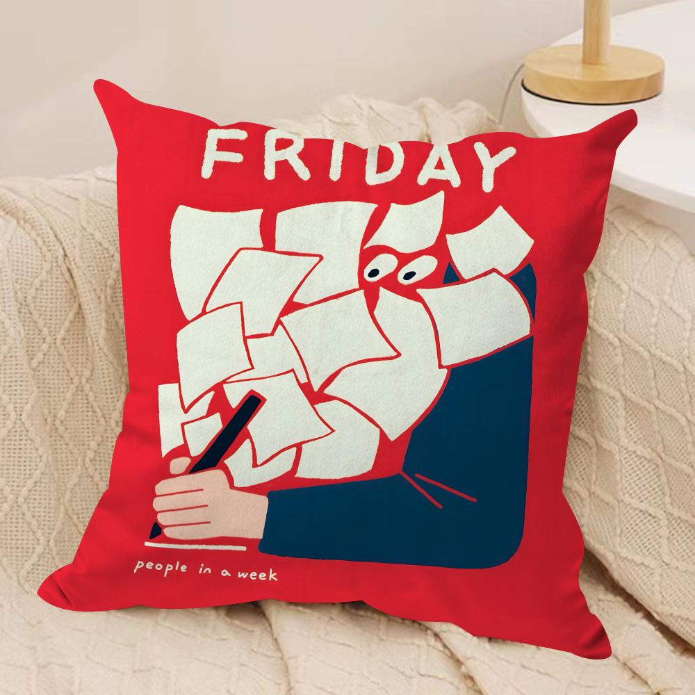 People Living in a Frame Cushion Cover Silky Short Plush Double-Sided Printed Pillow Case for Sofa All Seasons Home Decor Gift
