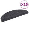 vidaXL Stufenmatten Selbstklebend 15 Stk. 65x21x4 cm Dunkelgrau Halbrund Groß