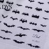 Spider Nail Art Halloween 3D Embossed Stickers, Skeleton Hand Pumpkin Bat Decals, Gothic Manicure Decoration Decals for Holiday Party