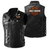 Spring and summer new unvelvet high-end locomotive leather jacket vest motorcycle rider Leha locomotive jacket vest