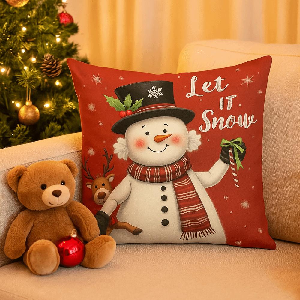 Christmas Cushion Cover 45*45cm Christmas Tree Pattern Christmas Pillow Cover Cushion Cases Santa Claus Cartoon