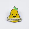 Cartoon Bee & Pear Brooch: Cute Insect Fruit Series Badge for Clothing Accessories
