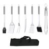 Premium Edelstahl Grillwerkzeug Set mit Tasche 7-teiliges Grillbesteck Set mit Gabel Zange Wender Messer und Spießen für Grillen im Freien