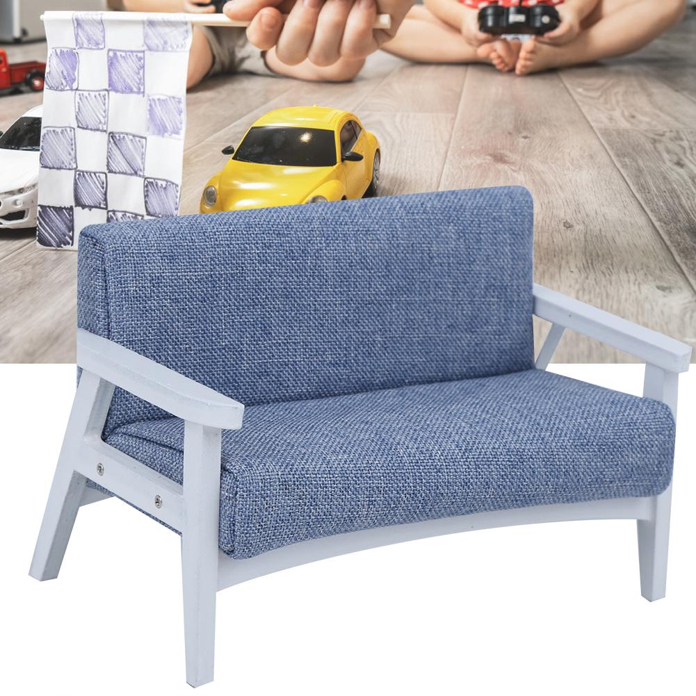 1:12    Ature   Toy Furniture Model Japanese Wooden Armchair Fabric Sofa