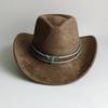 Cappello da Cowboy in Camoscio Accessori Testa di Toro Asta Larga Cappello da Rancher Autunno e Inverno per Uomini e Donne Cappello Jazz Classico Sombrero