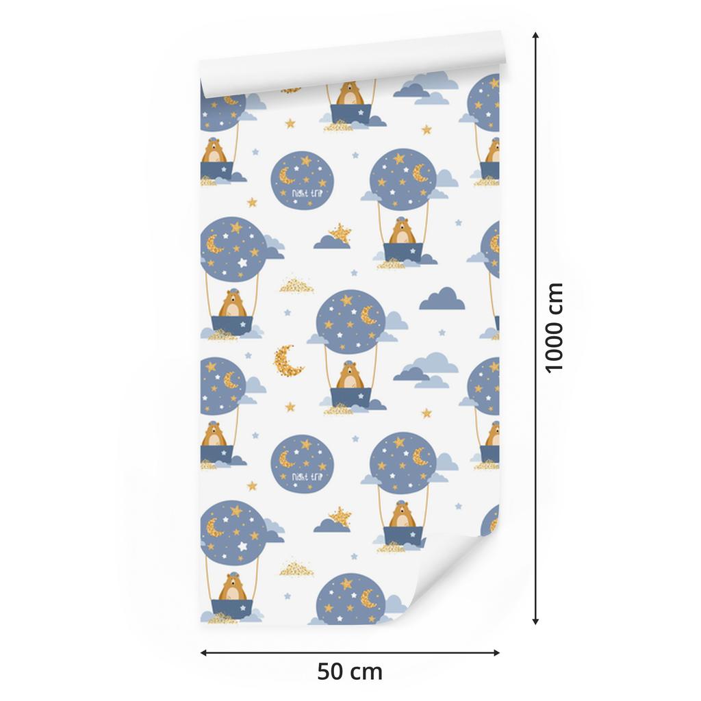 Balloons and stars wallpaper for living room and bedroom 50x1000
