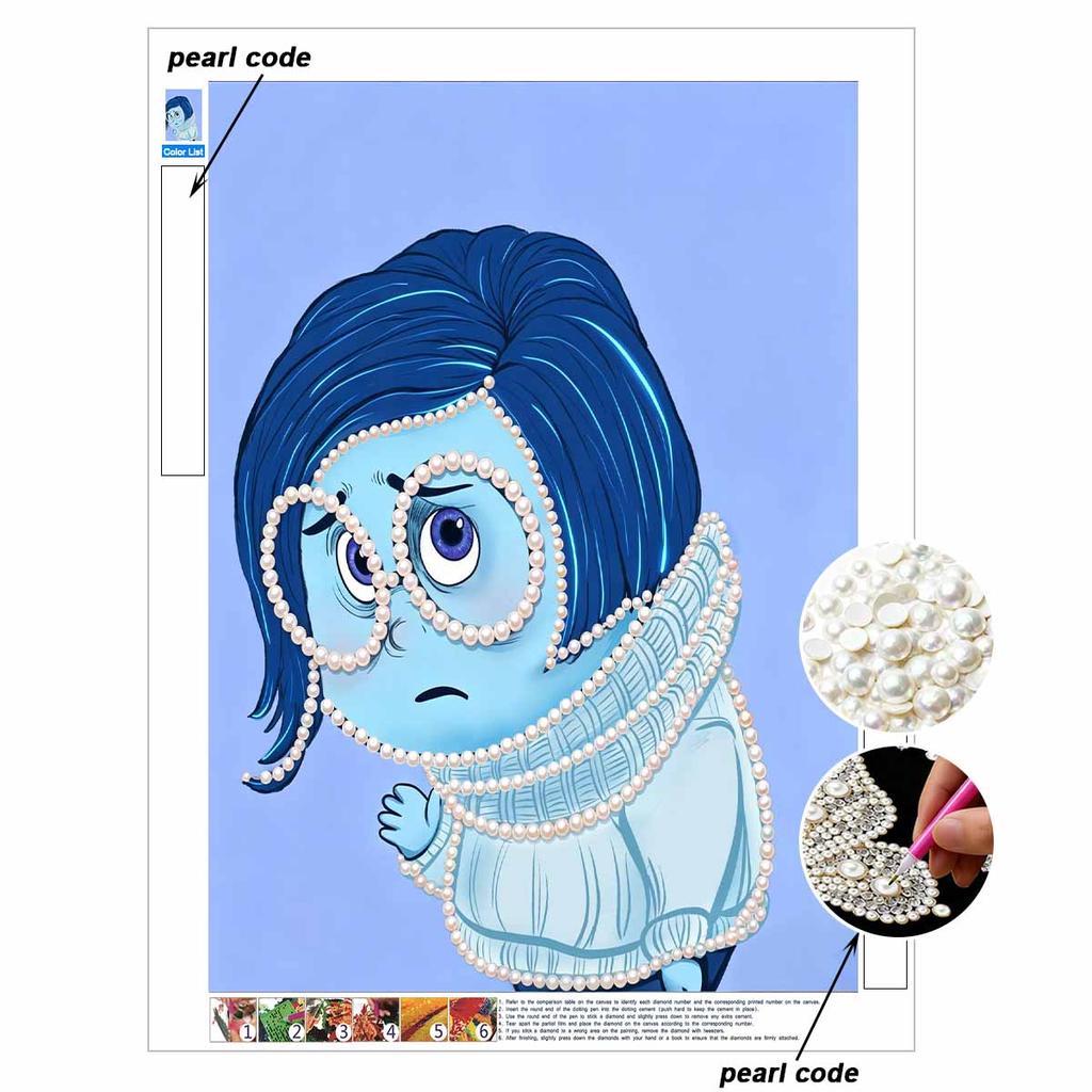 Disney DIY Pearl Painting Inside Out Tender and Melancholic Decorative Painting Creative Ornaments Friends Gifts Desktop Furnishings Home Decoration