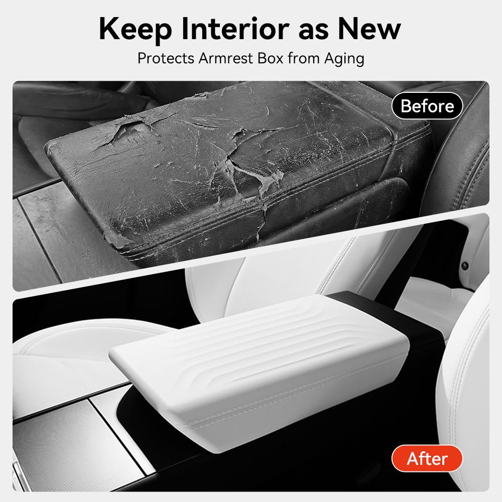 YZ For Tesla Model Y YL Juniper Model 3 Highland TPE Armrest Cover Soft Case Center Arm Rest Pad Anti-scratch 2026 Accessories