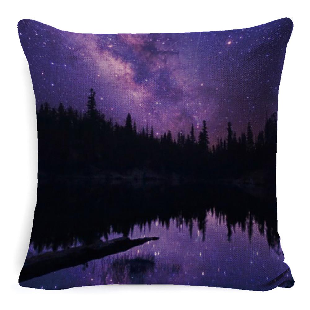 Nordic Sofa Pillow Light Luxury Style Living Room Bedside Cushion Cosmic Scenery Linen Pillow Case Without Core Waist Pillow