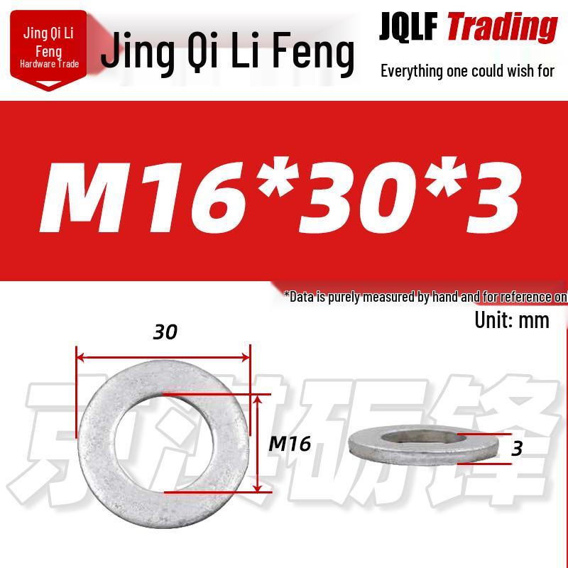 4.8 Grade Hot-Dip Galvanized Flat Washer, GB97, Metal Screw Washer M8-M30