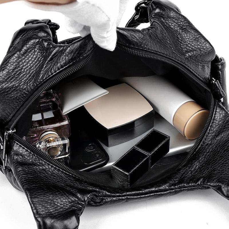 Ny Mode Casual Tote Väska Damhandväskor Mjukt Läder Axelväskor Vintage Stor Kapacitet Crossbody Väska Handväska För Damer